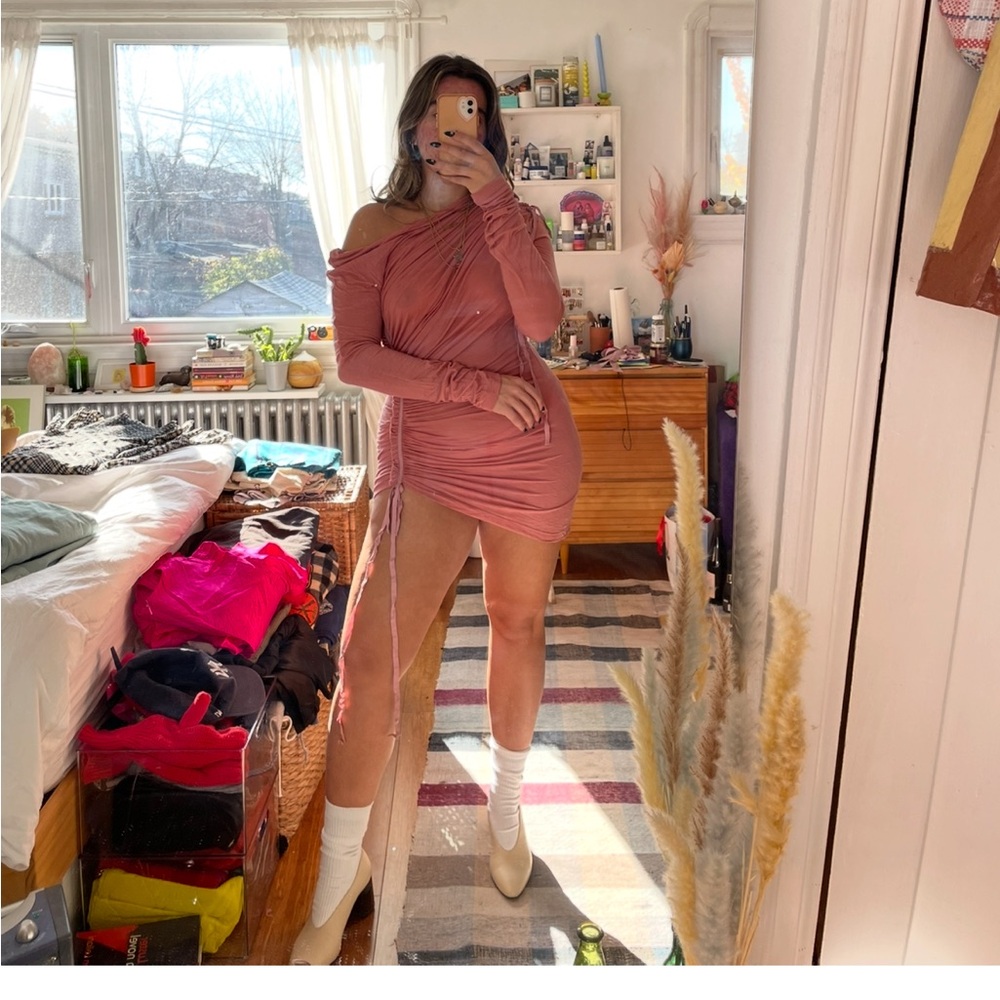 UNTTLD Rusched Assymetrical Mini Dress